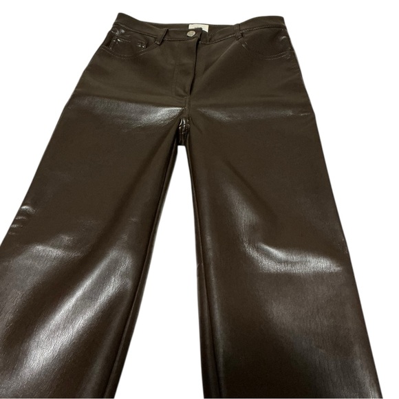 Aritzia Wilfred Dark Brown Faux Leather Pants - Picture 5 of 9